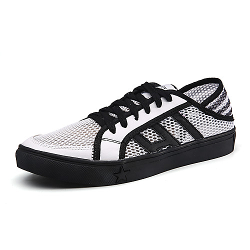 

Men's Spring & Summer Classic / British Daily Outdoor Sneakers Walking Shoes Mesh Breathable Wear Proof Black and White / White / Black
