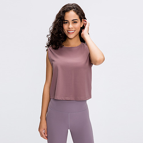 

Women's Yoga Top Fashion Black Dark Purple Light Purple Pink Green Elastane Yoga Running Fitness Vest / Gilet Sport Activewear Breathable Quick Dry Comfortable Stretchy