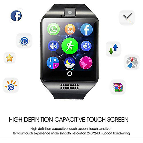 

Q18 Unisex Smartwatch Android Bluetooth Waterproof Touch Screen Blood Pressure Measurement Information Camera Control ECGPPG Sleep Tracker Community Share