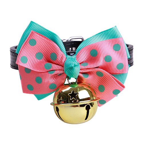 

Dog Cat Pets Collar Adjustable / Retractable Cute and Cuddly With Bell Bowknot Polka Dot Solid Colored PU Leather Beagle Bulldog Shiba Inu Cocker Spaniel Pug Bichon Frise Pink and Green White / Red