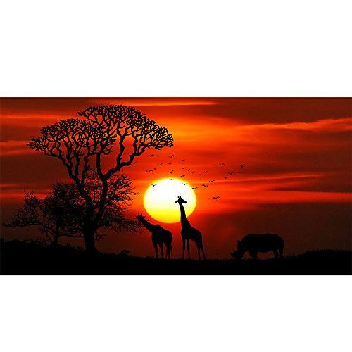 

Print Rolled Canvas Prints - Abstract Still Life Modern Art Prints Giraffes Sunset Canvas Painting Wild Animal Natural Landscape Posters and Prints Wall Art Pictures Decor For Living Room