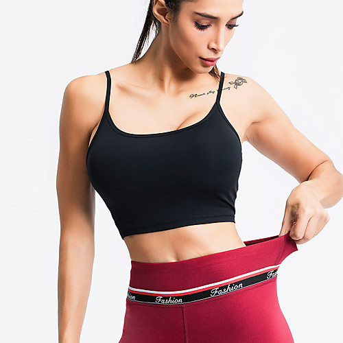 

Women's Yoga Top Strap Tank Solid Color Black Red Elastane Running Fitness Gym Workout Vest / Gilet Top Sport Activewear Lightweight Breathable Comfort Quick Dry Stretchy