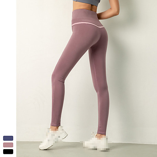 

INFLACHI Women's High Waist Running Tights Leggings Compression Pants Athletic Base Layer Leggings Bottoms Elastane Gym Workout Running Jogging Training Tummy Control Butt Lift Quick Dry Sport Solid