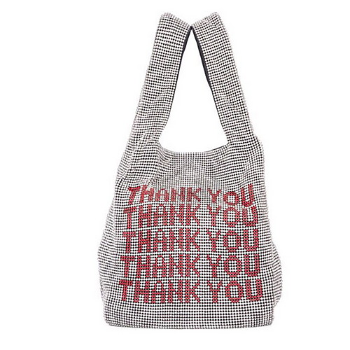 

Women's Straw Top Handle Bag Solid Color Silver