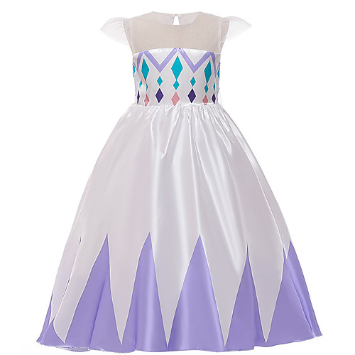 

Princess Elsa Dress Flower Girl Dress Girls' Movie Cosplay A-Line Slip Purple / Blue Dress Children's Day Masquerade Tulle Sequin Cotton