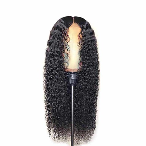 

Synthetic Wig Matte Afro Curly Middle Part Wig Very Long Natural Black Synthetic Hair 26 inch Women's Middle Part curling Fluffy Black