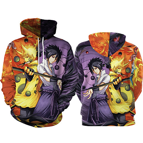 

Inspired by Naruto Naruto Uzumaki Uchiha Sasuke Cosplay Costume Hoodie Polyster Print Printing Hoodie For Men's / Women's