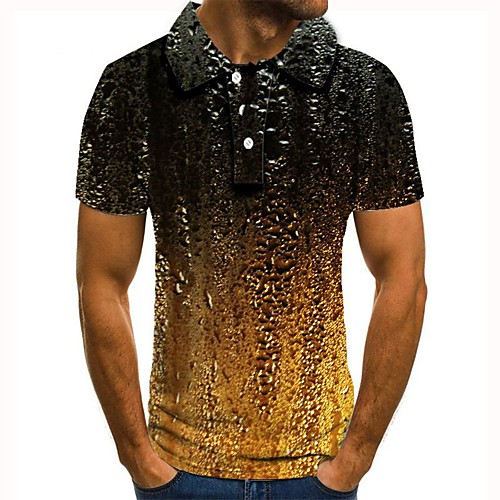 

Men's 3D Graphic Polo Basic Daily Shirt Collar Yellow / Short Sleeve