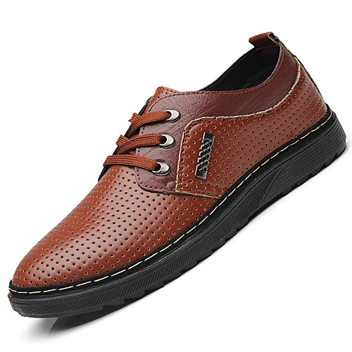 

Men's Summer Classic / Casual Daily Office & Career Sneakers Faux Leather Non-slipping Wear Proof Black / Brown