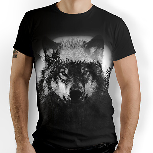 

Men's Graphic 3D Print Print T-shirt Daily Black