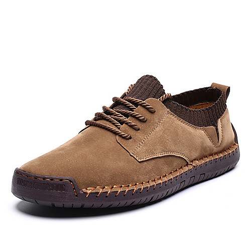 

Men's Fall / Spring & Summer Casual / British Daily Party & Evening Sneakers Leather Breathable Non-slipping Wear Proof Black / Khaki / Green