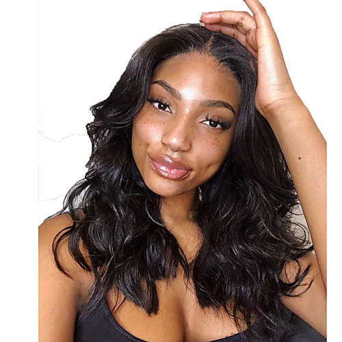 

Human Hair Lace Front Wig Free Part style Brazilian Hair Wavy Body Wave Black Wig 130% Density with Baby Hair Natural Hairline For Black Women 100% Virgin 100% Hand Tied Women's Long Human Hair Lace
