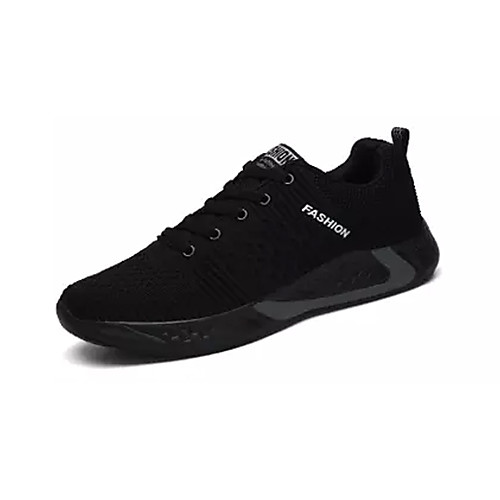 

Men's Summer Sporty Athletic Trainers / Athletic Shoes Running Shoes Elastic Fabric / Tissage Volant Non-slipping Black and White / Black / Red / Black