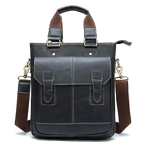 

Men's Sequin Cowhide Crossbody Bag Solid Color Black Grey / Gray
