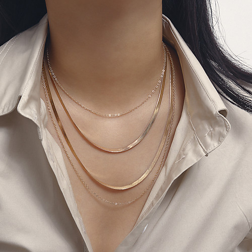 

Women's Choker Necklace Chain Necklace Necklace Snake XOXO Vertical / Gold bar Precious Simple Basic Punk European Gold Plated Chrome Gold Silver 3510 cm Necklace Jewelry For Party Evening Street