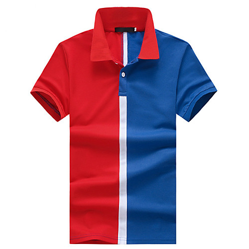 

Men's Color Block Polo Basic Elegant Daily Work Black / Red