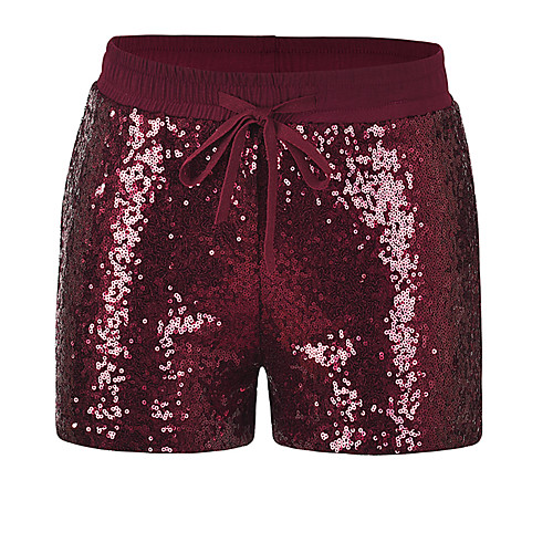

Women's Basic Loose Chinos Shorts Pants - Solid Colored Breathable Wine Gold Silver S / M / L