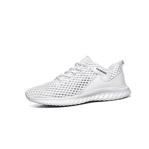 

Men's Summer Sporty Athletic Trainers / Athletic Shoes Running Shoes Mesh / PU Non-slipping Black and White / White / Black