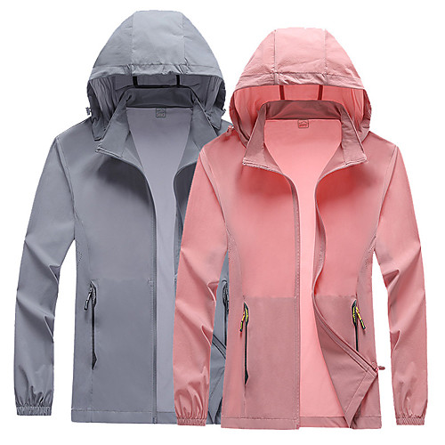 

Women's Hiking Skin Jacket Hiking Jacket Hiking Windbreaker Summer Outdoor Sunscreen Breathable Quick Dry Anti-Mosquito Jacket Top Elastane Single Slider Running Hunting Fishing Pink / Grey / Rose Red
