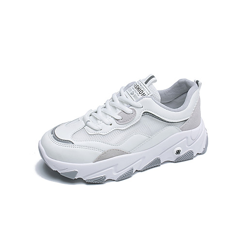 

Women's Trainers / Athletic Shoes Spring & Fall / Spring Flat Heel Round Toe Casual Daily Color Block Mesh Walking Shoes Green / Gray