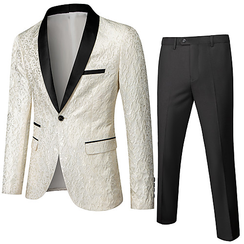 

Tuxedos Standard Fit Shawl Collar Single Breasted One-button Polyester Solid Colored