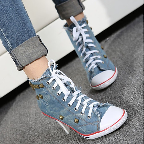 

Women's Boots Fall / Winter Pumps Closed Toe Daily Canvas Booties / Ankle Boots White / Black / Army Green