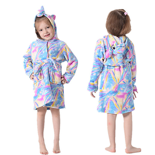 

Kid's Kigurumi Pajamas Bathrobe Oodie Unicorn Flying Horse Onesie Pajamas Flannelette Red / Pink / Ink Blue Cosplay For Boys and Girls Animal Sleepwear Cartoon Festival / Holiday Costumes