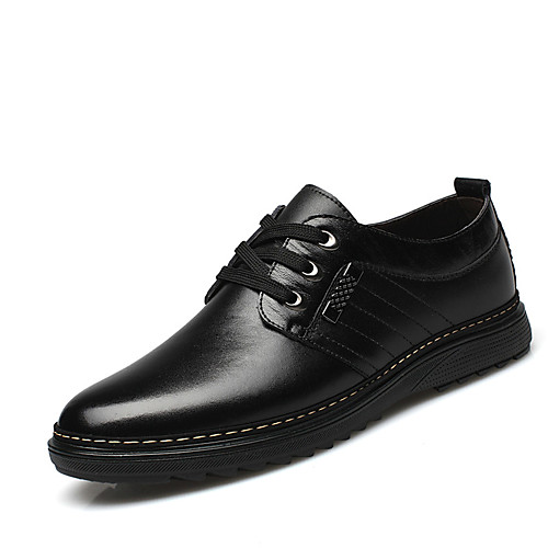 

Men's Summer / Fall Classic / Casual Daily Office & Career Oxfords Faux Leather Non-slipping Wear Proof Black / Brown
