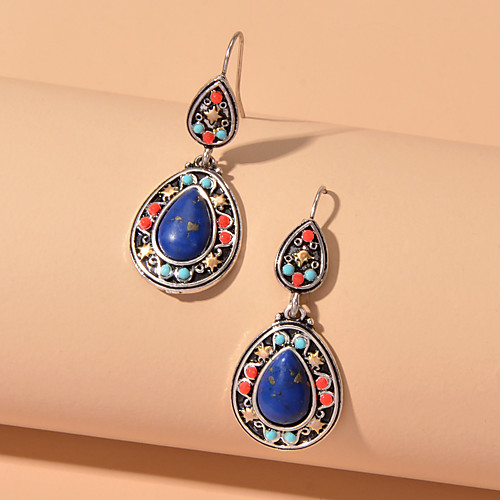 

Women's Earrings Pear Cut Fashion Wedding Elegant Baroque Korean Sweet French Earrings Jewelry Blue For Party Evening Gift Engagement Prom Beach 1 Pair