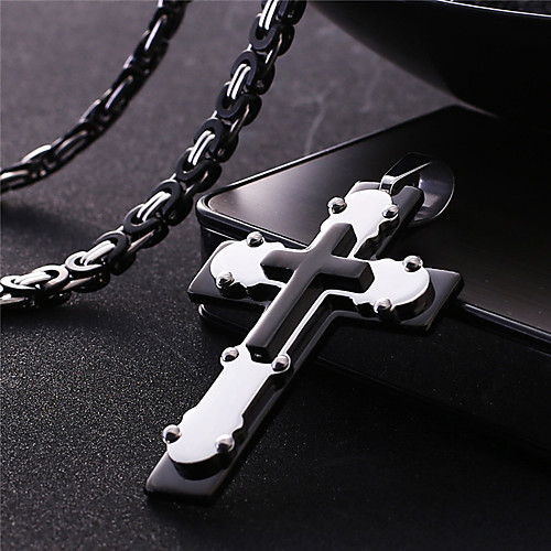 

Men's Necklace Crossover Artistic Classic Titanium Steel Black 55 cm Necklace Jewelry 1pc For Anniversary Street Festival