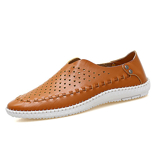 

Men's Nappa Leather Spring & Summer / Fall & Winter Classic / Casual Loafers & Slip-Ons Breathable Khaki / Blue / White