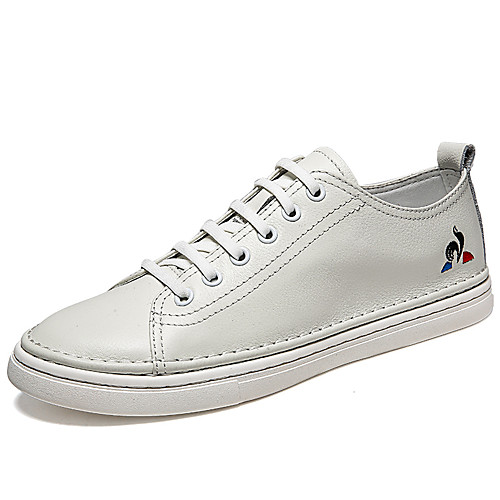 

Men's Fall / Spring & Summer Casual / British Daily Party & Evening Sneakers Nappa Leather Breathable Non-slipping Wear Proof White / Black