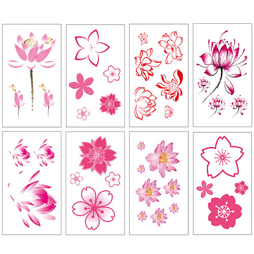 

8 pcs Temporary Tattoos Water Resistant / Waterproof / Mini Style / Safety Face / Body / Hand Water-Transfer Sticker Body Painting Colors