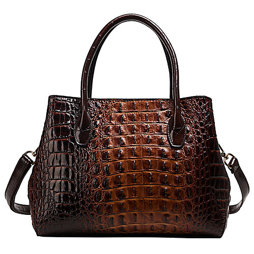 

Women's PU Top Handle Bag Crocodile Black / Red / Green