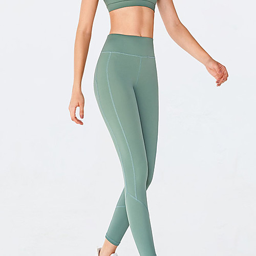 

Women's High Waist Yoga Pants Fashion Black Pink Green Running Fitness Gym Workout Tights Leggings Sport Activewear Quick Dry Butt Lift Tummy Control High Elasticity Skinny
