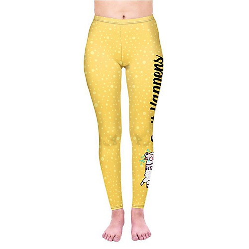 

Women's Yoga Pants 3D Print Yellow Elastane Yoga Running Fitness Tights Leggings Sport Activewear Quick Dry Tummy Control Butt Lift Moisture Wicking High Elasticity Skinny