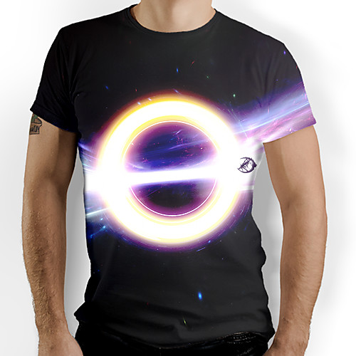 

Men's Galaxy Graphic Print T-shirt Daily Black