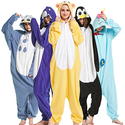 

Adults' Kigurumi Pajamas Shark Onesie Pajamas Flannel Fabric Black / White / White / Black Cosplay For Men and Women Animal Sleepwear Cartoon Festival / Holiday Costumes