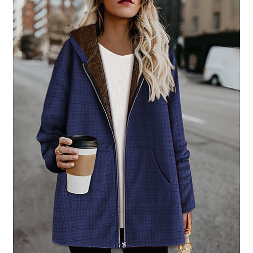 

Women's Parka Solid Colored Polyester Wine / Navy Blue S / M / L