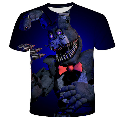

Men's 3D Cartoon Print T-shirt Street chic Exaggerated Daily Holiday Round Neck Rainbow / Short Sleeve