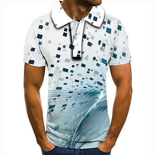 

Men's 3D Graphic Polo Basic Daily Shirt Collar White / Short Sleeve