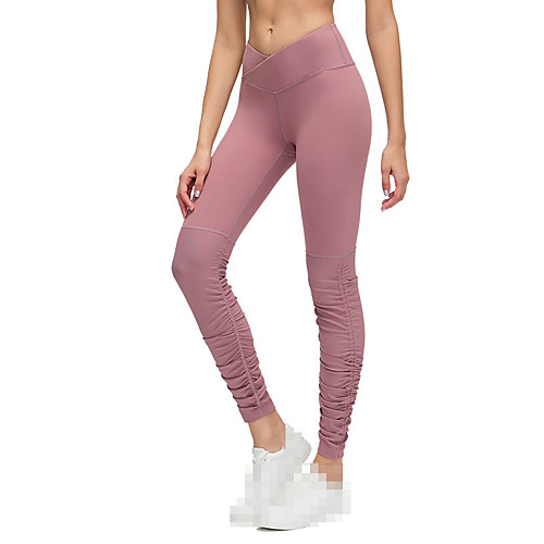 

Women's Leggings Running Tights Compression Pants Elastane Sports Bottoms Running Jogging Training Breathable Quick Dry Tummy Control Solid Colored Black Purple Blushing Pink Green / High Elasticity