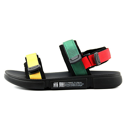 

Men's Summer Outdoor Sandals Canvas Non-slipping Black / Rainbow