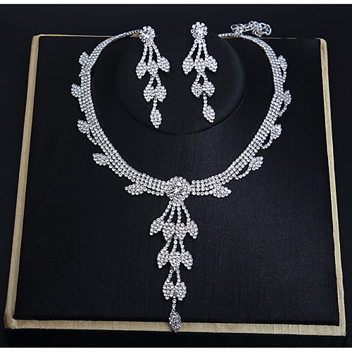 

Women's Crystal Bridal Jewelry Sets Leaf Elegant Sweet Earrings Jewelry White For Party Engagement 1 set