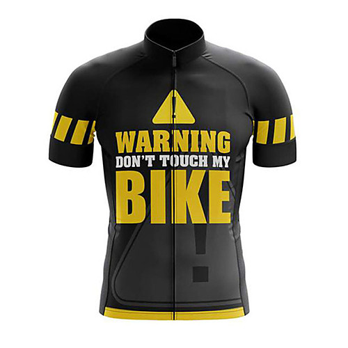 

21Grams Men's Short Sleeve Cycling Jersey Polyester Black / Yellow Bike Jersey Top Mountain Bike MTB Road Bike Cycling UV Resistant Breathable Quick Dry Sports Clothing Apparel / Stretchy / Race Fit