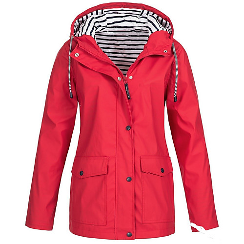 

Women's Solid Colored Winter Jacket Long Daily Long Sleeve Polyester Coat Tops Black