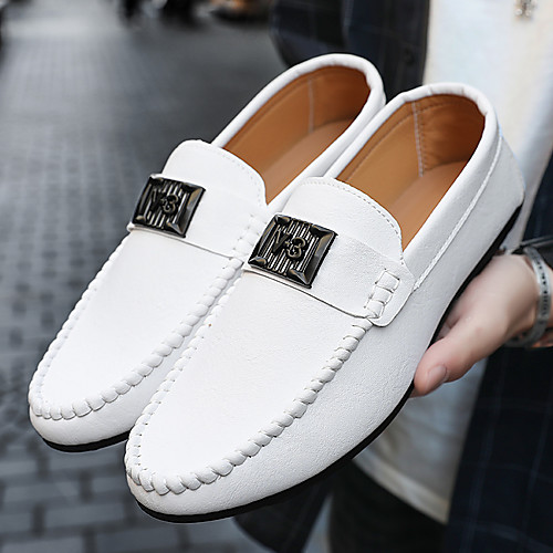 

Men's Spring & Summer / Fall & Winter Casual / British Daily Office & Career Loafers & Slip-Ons Walking Shoes Nappa Leather White / Black