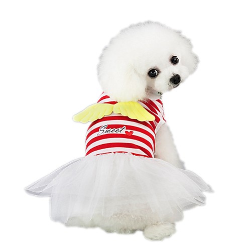 

Dog Dress Dog Clothes Red Pink Costume Husky Labrador Alaskan Malamute Polyester Angel Sweet Style Cosplay XS S M L XL