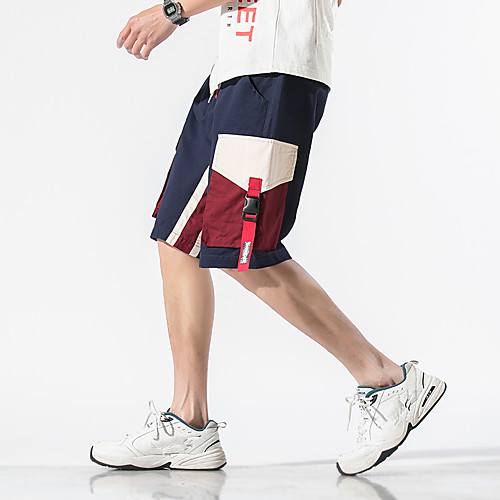 

Men's Sporty Basic Slim Shorts Cargo Pants - Solid Colored Patterned Cotton Summer Black Royal Blue Light Blue US34 / UK34 / EU42 / US36 / UK36 / EU44 / US38 / UK38 / EU46