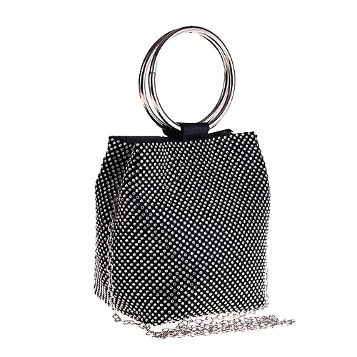 

Women's Crystals / Chain Polyester Evening Bag Solid Color Black